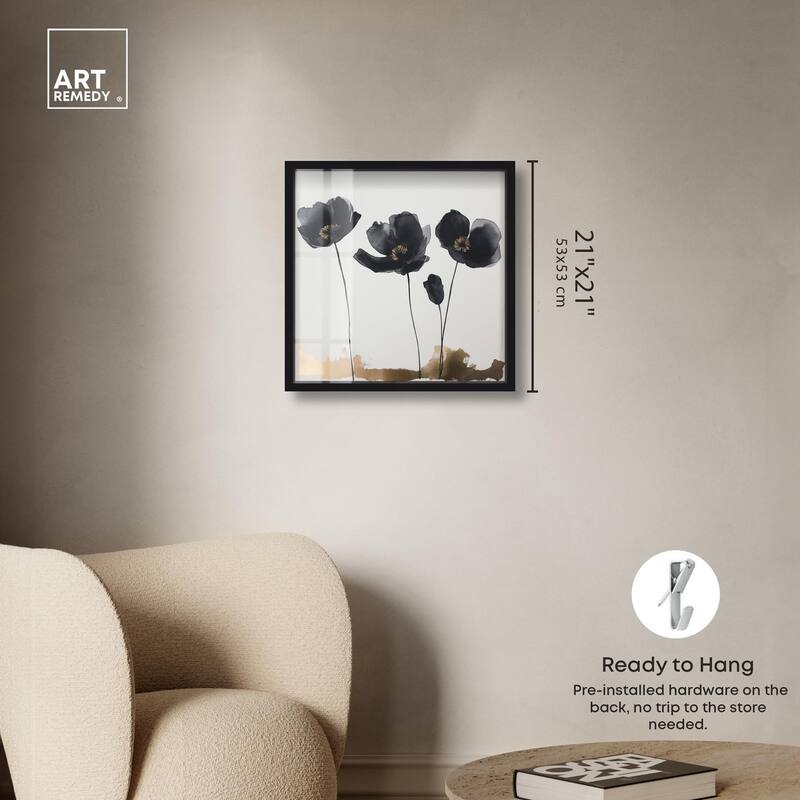 Nocturnal Flowers I Shadowbox by Art Remedy