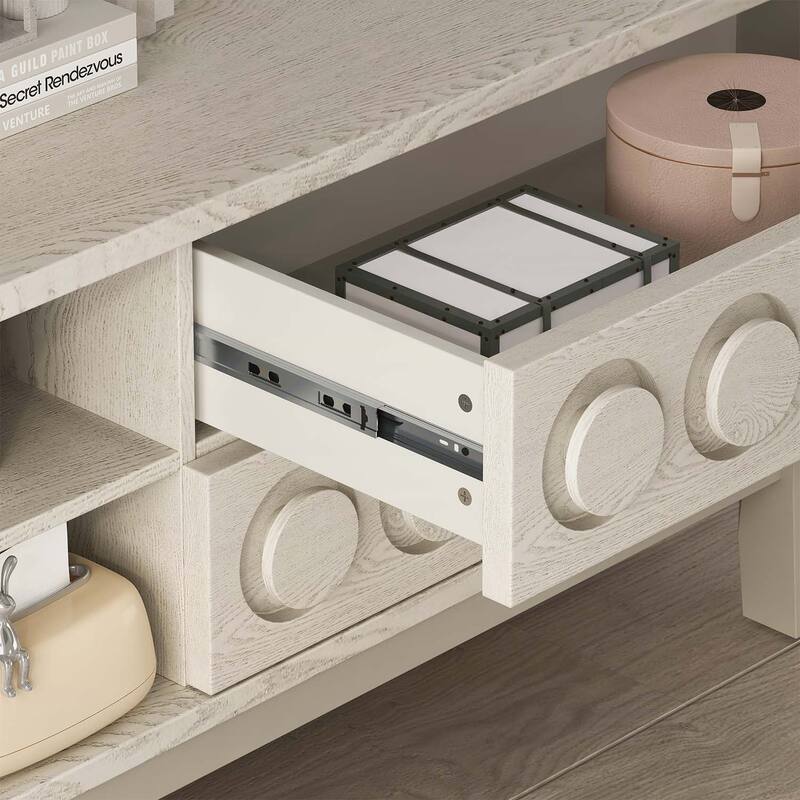Media Console Table with 4 Drawers for Living Room and Bedroom