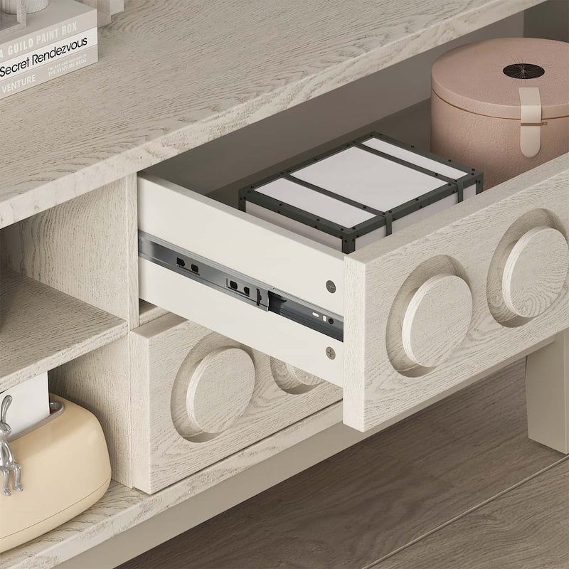 TV Stand for TVs up to 75,with 4 Drawers,Entertainment Center with Spacious Storage and Modern Design
