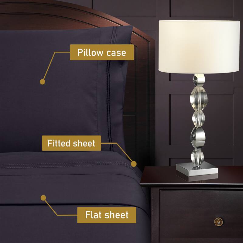 Superior Wrinkle Resistant Embroidered Microfiber Bed Sheet Set