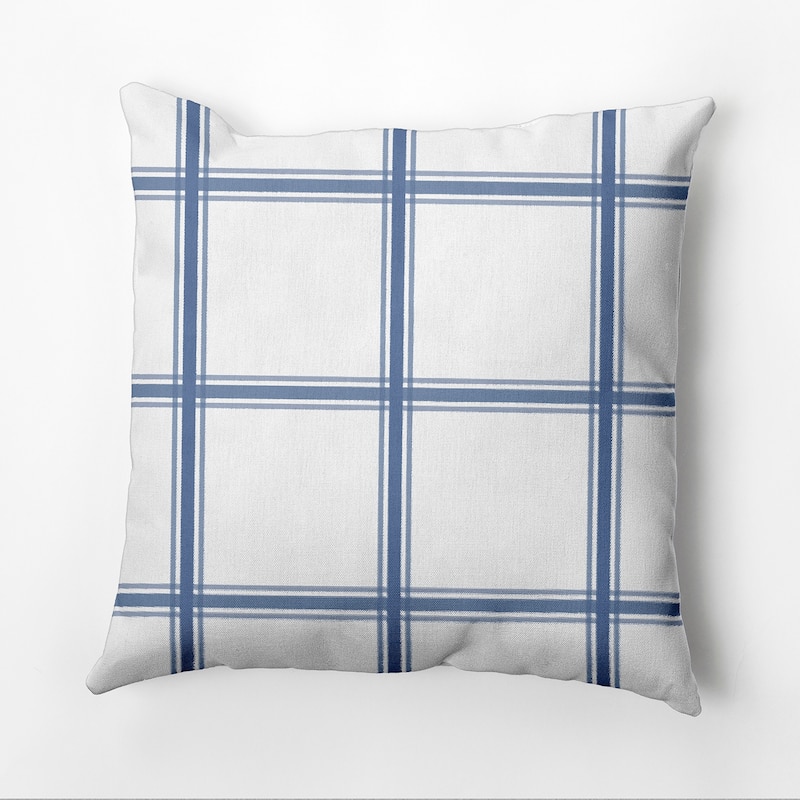 Simple Geometric Plaid 18-inch Decorative Pillow - Blue