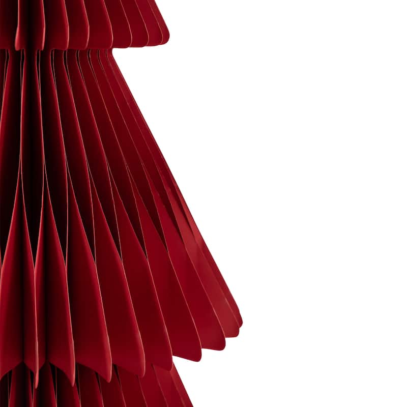 Accordion Honeycomb Foldable Paper Christmas Tree - 3' - Red