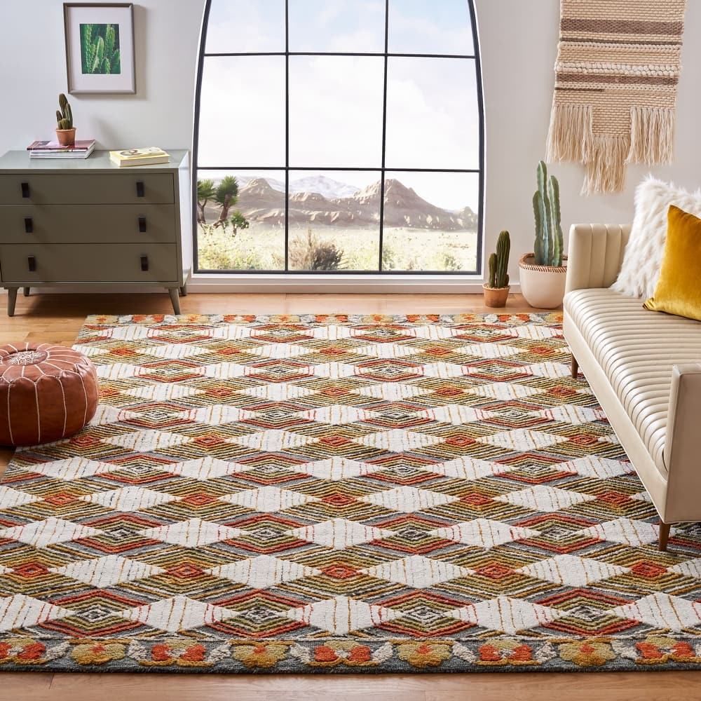 SAFAVIEH Handmade Trace Latoya Geometric Wool Rug
