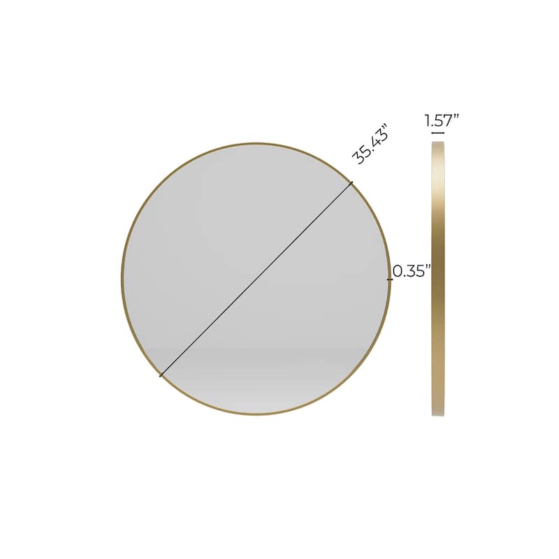 Fresca FMR4624 Olena 23-5/8" Diameter Circular Flat Aluminum Framed