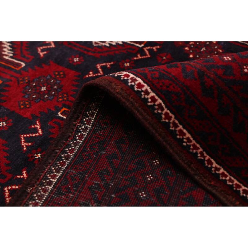 ECARPETGALLERY Hand-knotted Teimani Dark Navy, Red Wool Rug - 3'5 x 6'8
