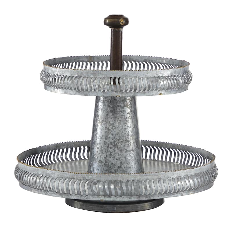 Metal Tiered Server - Silver - Roche River Decor - Silver