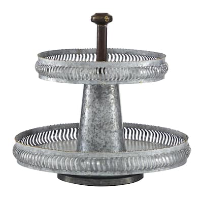 Metal Tiered Server - Silver - Roche River Decor