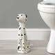 preview thumbnail 7 of 13, Ceramic Animal Toilet Brush Holder with Brush Dalmation - Black/White