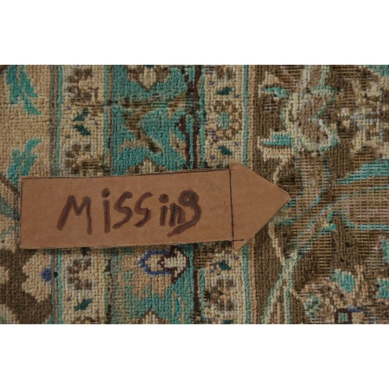 Hand Knotted Oriental 100% Wool Carpet Traditional Floral Peach Mashad Area Rug - 12' 9'' X 9' 10''