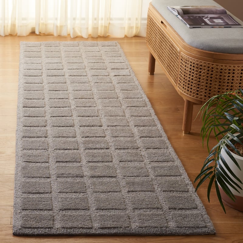 SAFAVIEH Handmade Genre Abstract Trellis Mid-Century Modern Wool Rug
