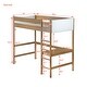 preview thumbnail 3 of 16, Natural Teddy Fleece Fabric Upholstered Twin Size Loft Bed Kids Bed with Desk