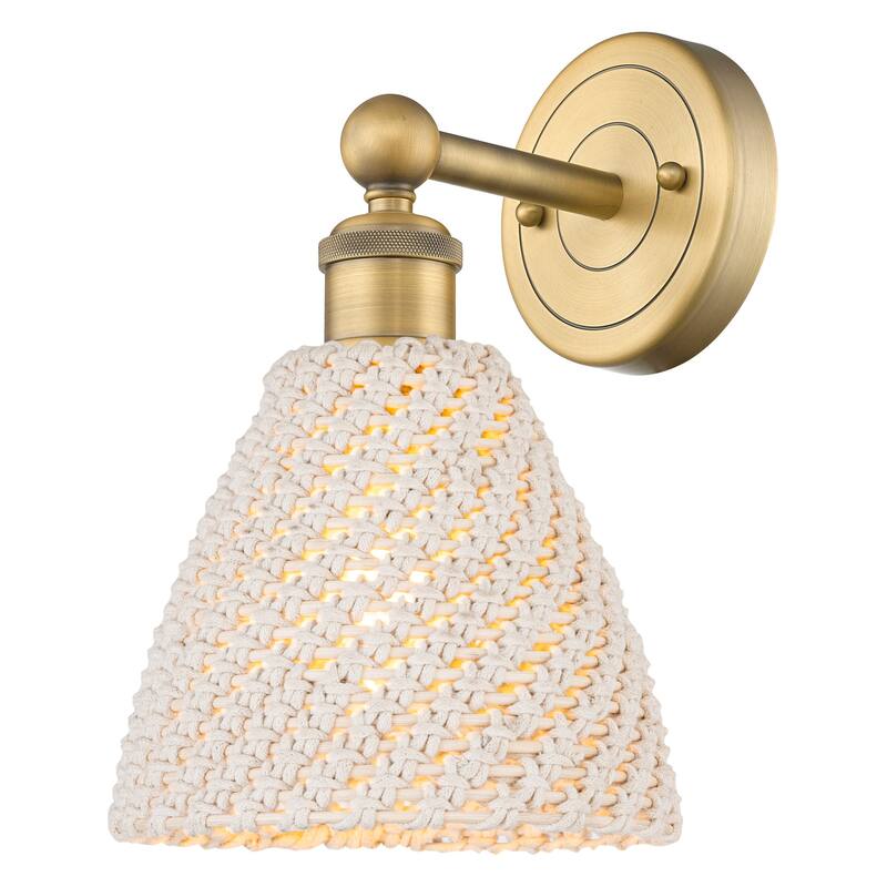 Innovations Lighting 616-1W-12-8 Bristol Natural Sconce Bristol - Brushed Brass / Natural