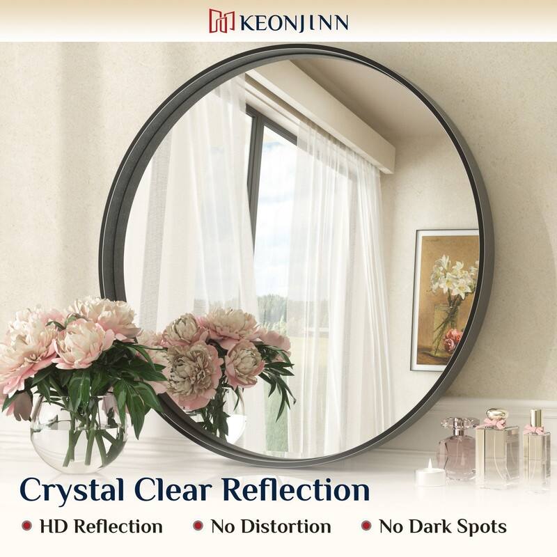 Keonjinn Round Framed Bathroom Wall Mirrors