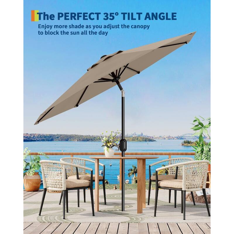 Coromose 9FT Outdoor Patio Umbrella, 8 Sturdy Ribs, for Garden, Poolside, Deck