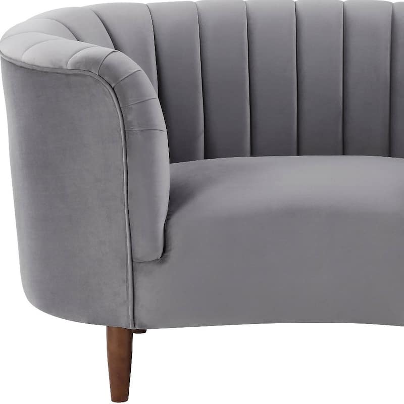 HomeRoots 52" Gray And Black Velvet Striped Arm Chair - 52
