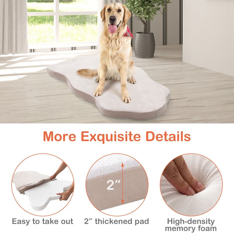 Gymax Dog Sleeping Mat Waterproof Dog Crate Pad Bed Mat with Memory