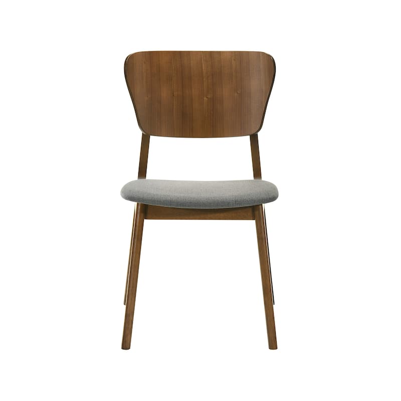 Kalia Mid-Century Modern Upholstered Wood Dining Chairs - Set of 2