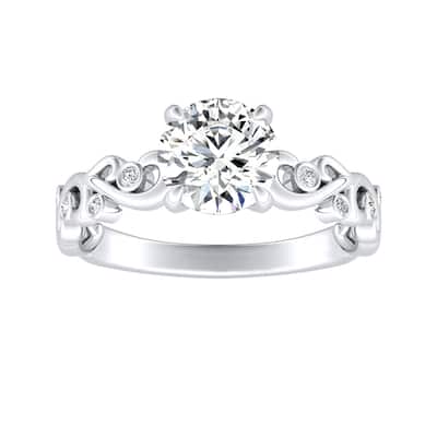 Auriya 14k Gold 1/2ctw Vintage Solitaire Moissanite Engagement Ring