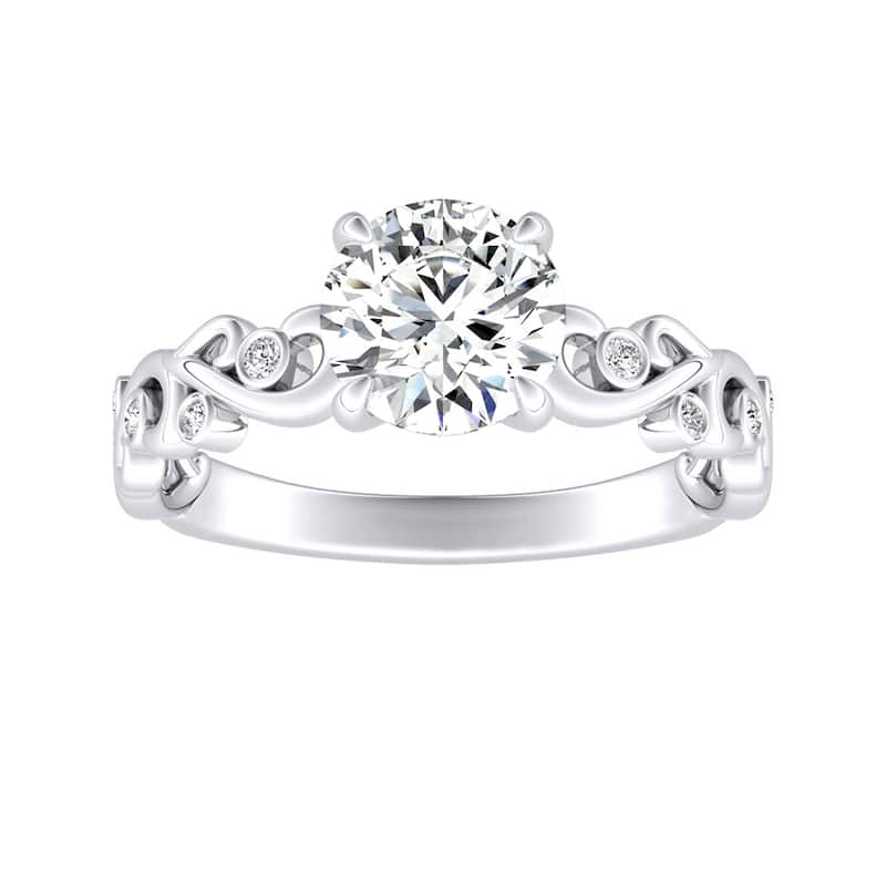 Auriya 14k Gold 1/2ctw Vintage Solitaire Moissanite Engagement Ring - White - 9