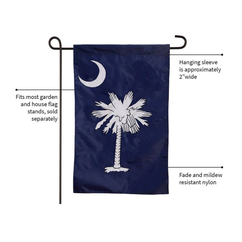 12.5 in. x 18 in. South Carolina Garden Applique Flag