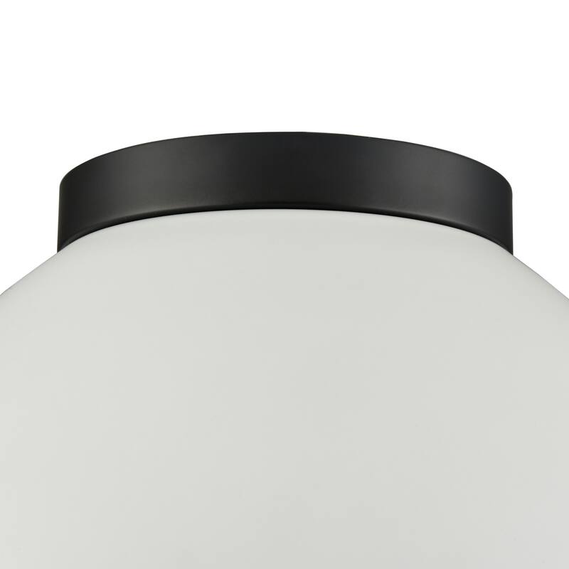 Elk Home Pelham 10'' Wide 2-Light Flush Mount - Matte Black with Matte White