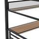 preview thumbnail 4 of 10, Full Size Metal Loft Bed Frame with Storage Shelf and LED Light, Iron mesh, Black