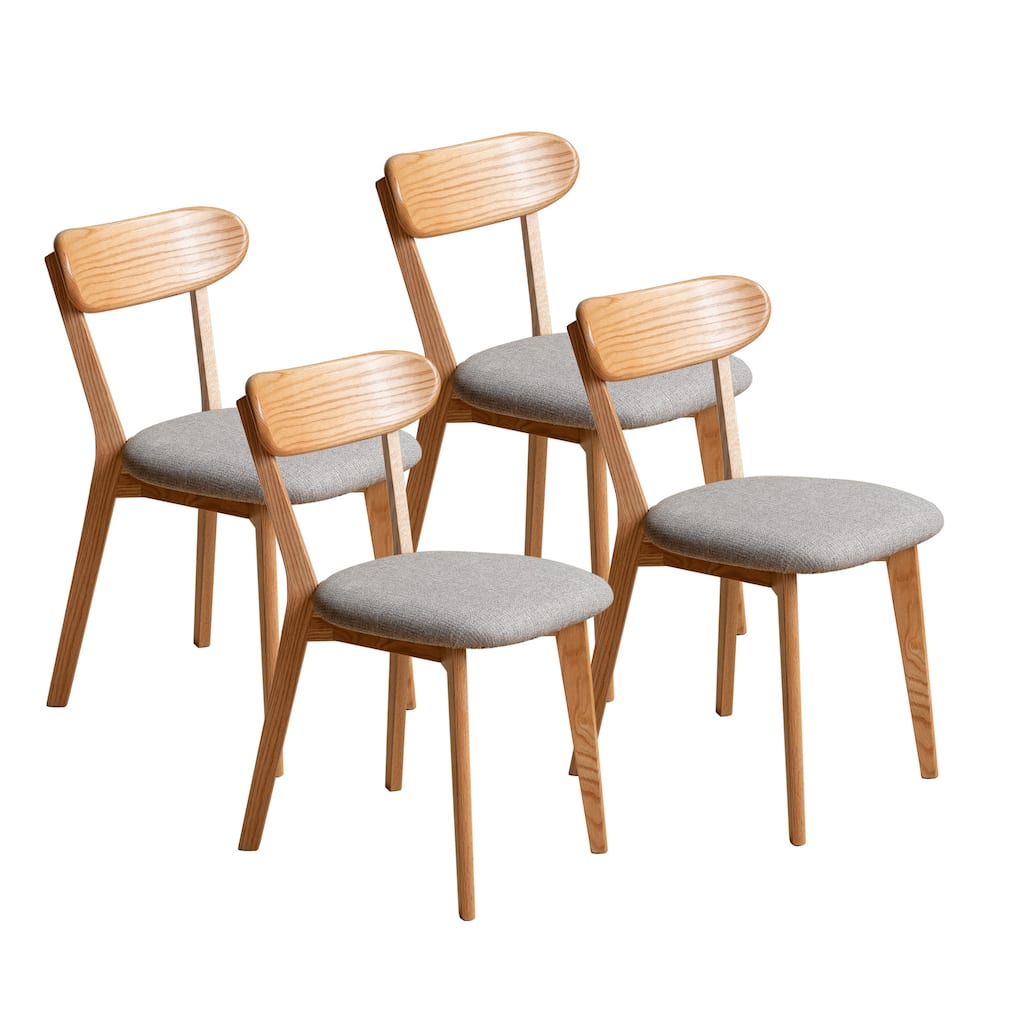 (Set of 4 pcs) Dining Chair, Wooden FAS Grade Oak Natural Wood, 100% Dirt-free Wood Chair, Solid Chair, Table Chair