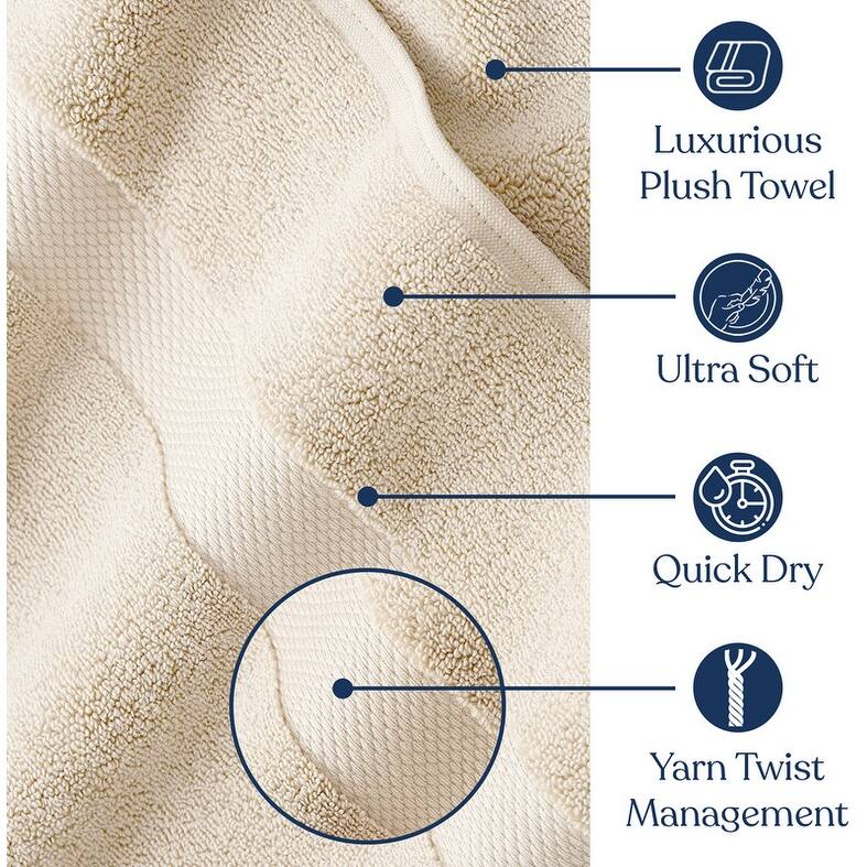 Delara Organic Cotton Luxuriously Plush Bath Towel 10 Piece Set | GOTS & OEKO-TEX Certified | 650 GSM Long Staple