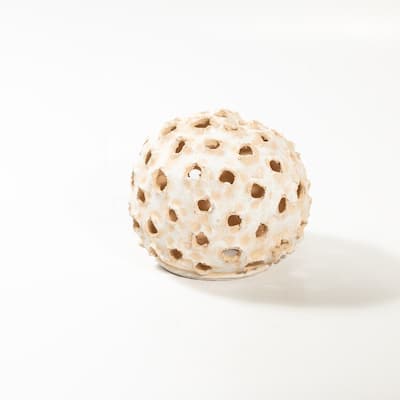 Round Clay Tabletop Accent Decoration - 21" - Cream