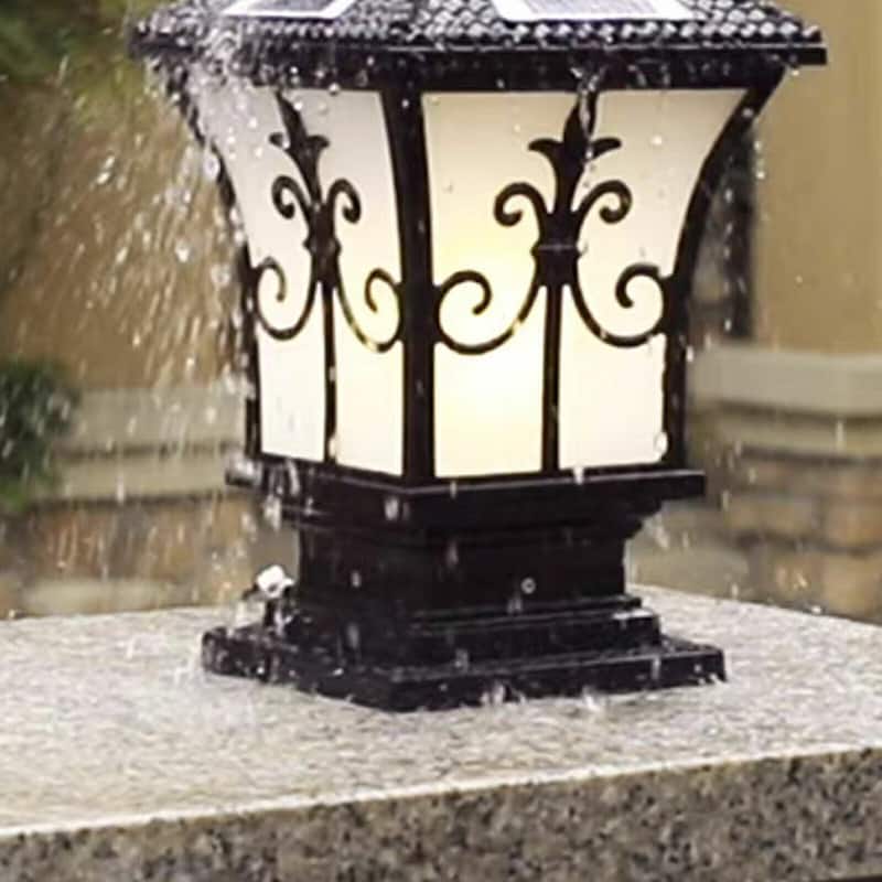 Solar Post Light Outdoor Fence Cap Lamp Waterproof Pillar Lamp - 5.91*5.91*14.97 inches