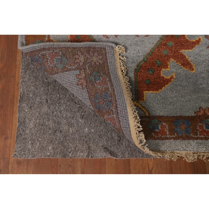 All-Over Oushak Area Rug Hand-Knotted Wool Carpet - 8'0" x 10'0"