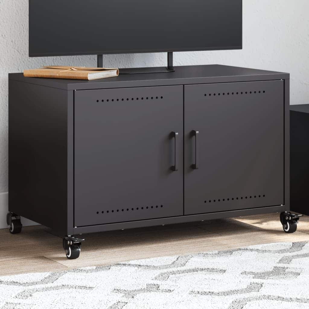 vidaXL TV Stand Entertainment Center Furniture Living Room Cold-rolled Steel - 15.4 x 26.8 x 17.1