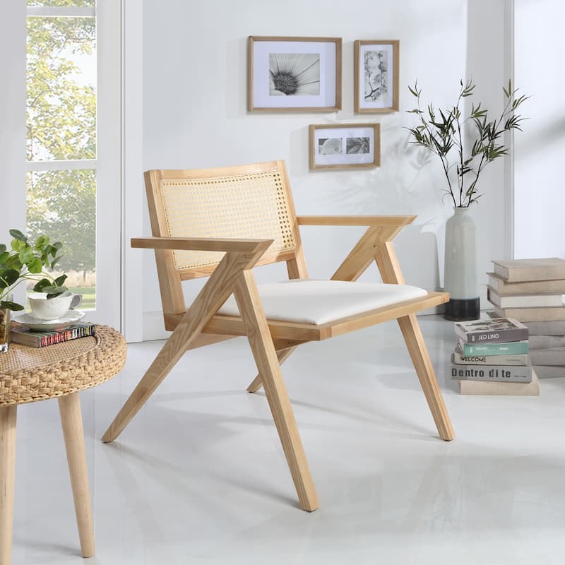 SAFAVIEH Home Krystine Rattan Accent Chair - 30"W x 32"D x 32"H - Natural