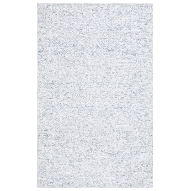 SAFAVIEH Handmade Ebony Fanita Modern Rug - 6' Square - Grey/Ivory