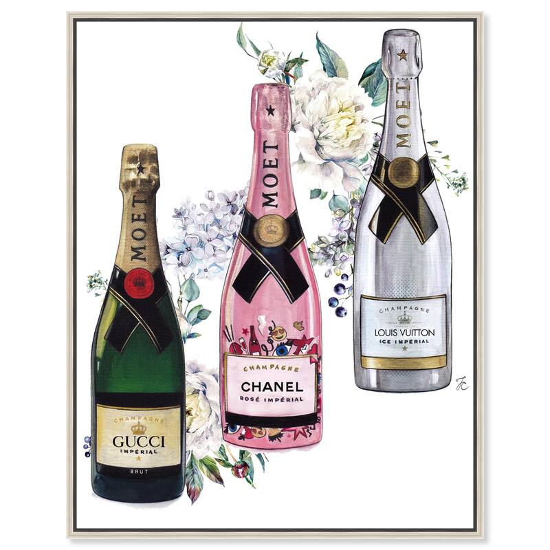 Doll Memories - Champagne Floral Canvas by Art Remedy - Silver - 30" x 45"