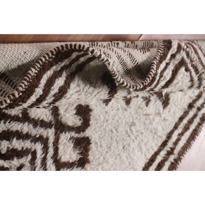 Tribal Anatolian Turkish Runner Rug Handmade Geometric Wool Carpet - 3'4"x 10'9"