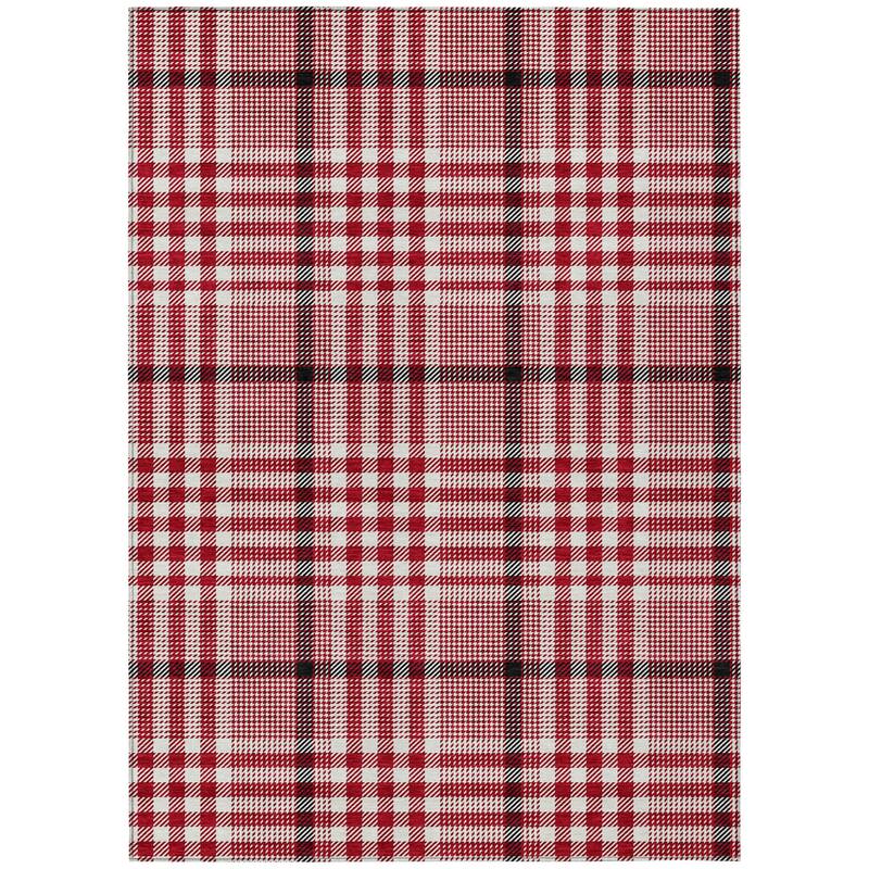 HomeRoots Plaid Transitional Rectangle Outdoor Rug