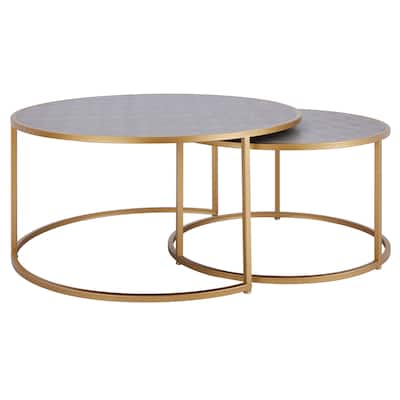 NPD Furniture Anza Faux Shagreen Nesting Coffee Table Set of 2
