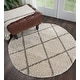 preview thumbnail 51 of 120, Nourison Brisbane Large Diamond Geometric Modern Shag Area Rug 4' Round - Cream - Runner/Round
