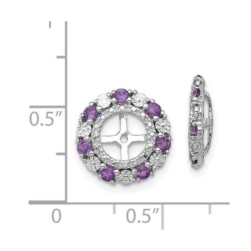 Curata 925 Sterling Silver 13mm Amethyst Earrings Jacket