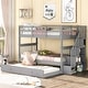 preview thumbnail 4 of 13, Twin-over-Twin Bunk Bed with Twin size Trundle for Bedroom, Dorm, Adults