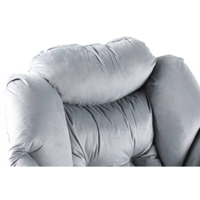 Accent Contemporary Lounge Chair,Single Steel Frame Leisure Sofa Chair with Armrests and A Side Pocket(Light Gray)