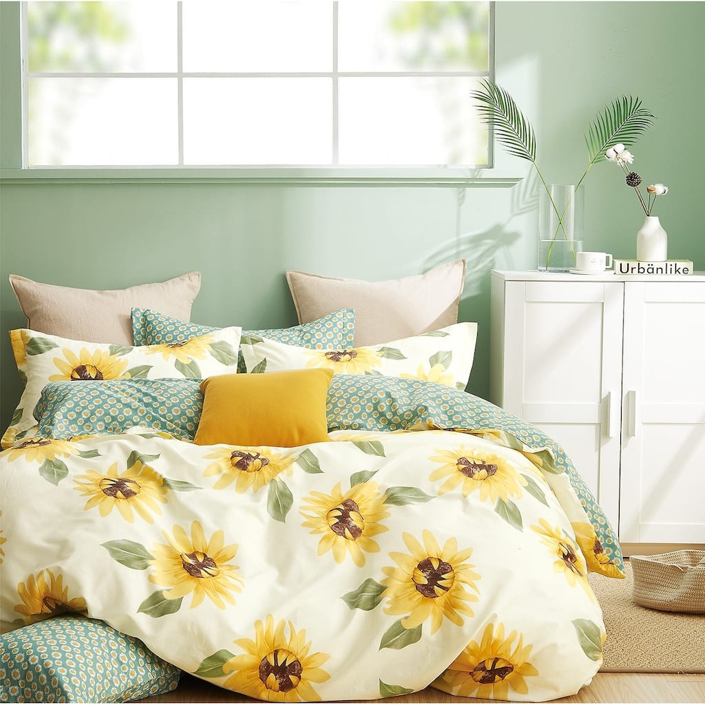 Mia Sunflower 100% Cotton Duvet Cover Set