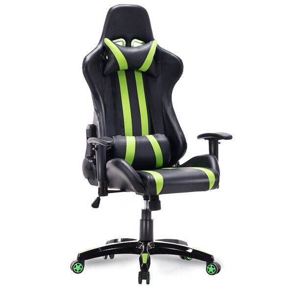 Racing Style High Back Reclining Gaming Chair Green