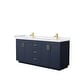 preview thumbnail 19 of 114, Miranda Double Vanity Set, Cultured Marble Top, No Mirror 72-Inch Double - Dark Blue, Gold Trim, White Cultured Marble Top