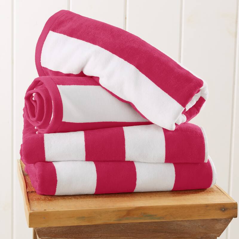 Luxurious Cotton Vibrant Colored Striped Beach Towel