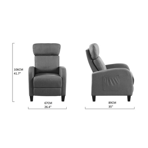 small recliner dimensions
