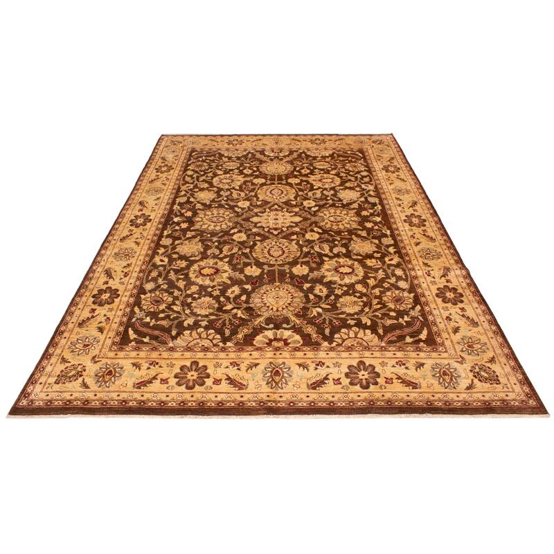 ECARPETGALLERY Hand-knotted Chobi Finest Brown Wool Rug - 9'8 x 14'2