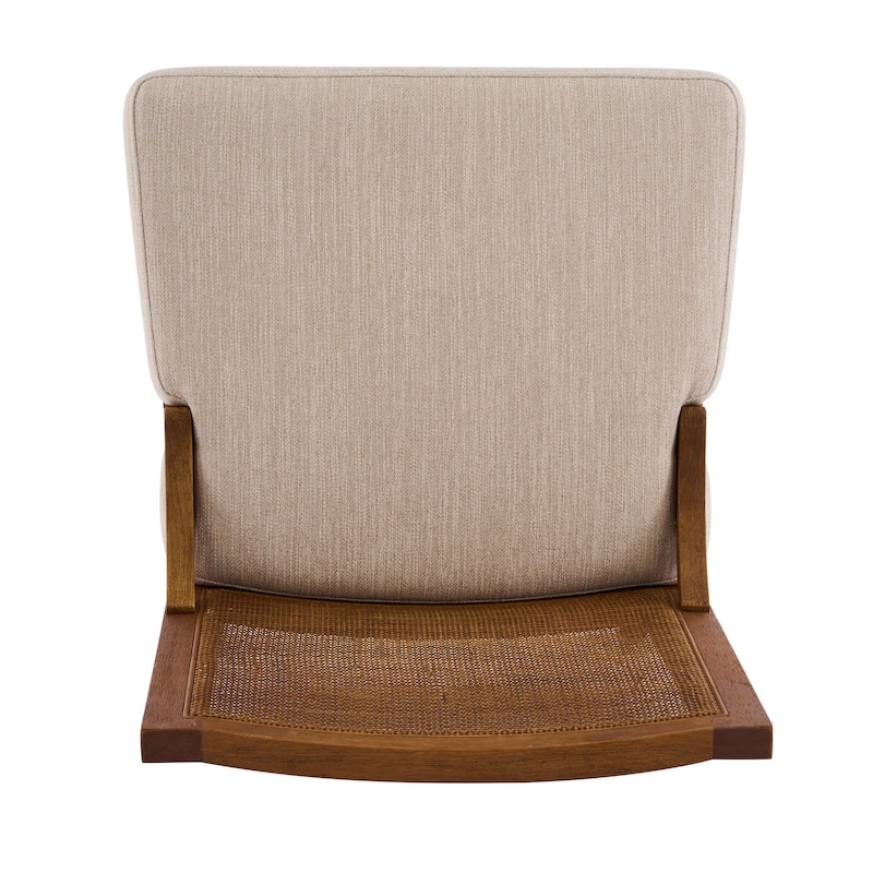 Christopher Knight Home - Upholstered Modern Fabric Chair with Cane Back and Rubber Wood Legs (Set of 2)