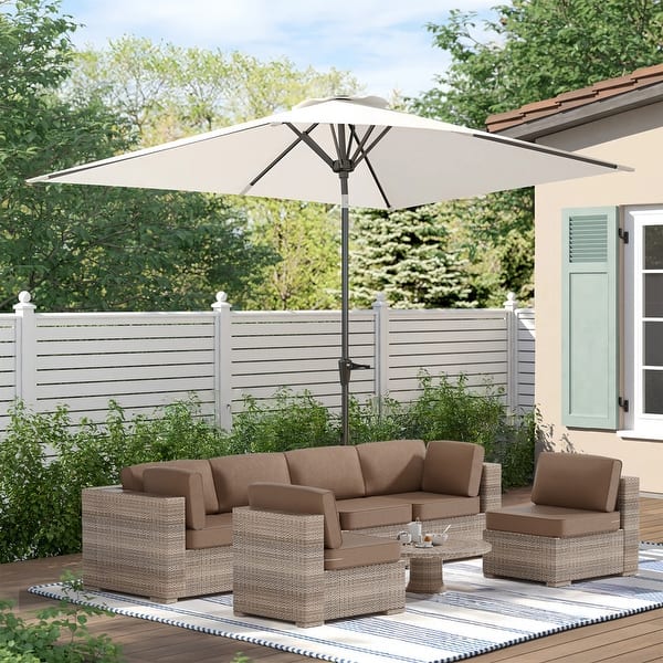 14-piece Patio Furniture ，6-seat Outdoor Cushion - 25.6*25.6*4in